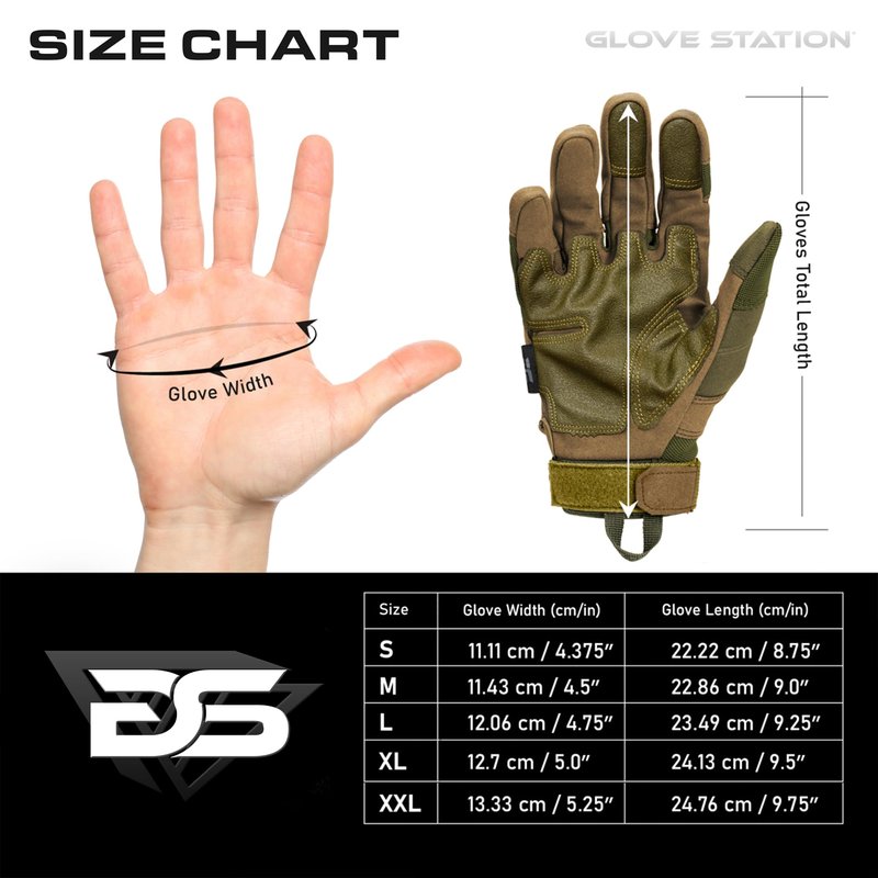 Glove Station Gloves for Men – Touchscreen Utility Gear with Hard Knuckle Protection Used in Motorcycle, Airsoft, & Outdoor Work Green - Hard Knuckle XX-Large