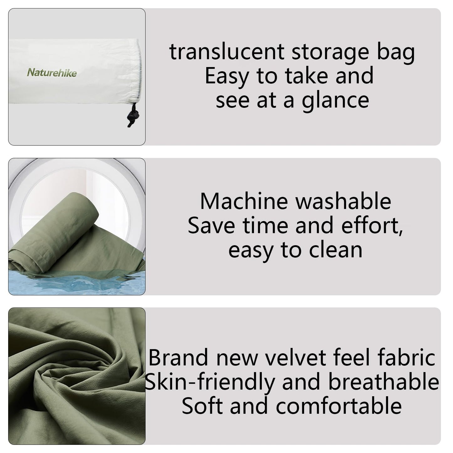 Naturehike Sleeping Bag Liner Ultra-Light 4.51oz - Adult Sleep Sack & Travel Sleep Sack Travel Sheets & Camping Sheet for Backpacking, Hotel, Hostels, Comfy & Easy Care, Full-Length…
