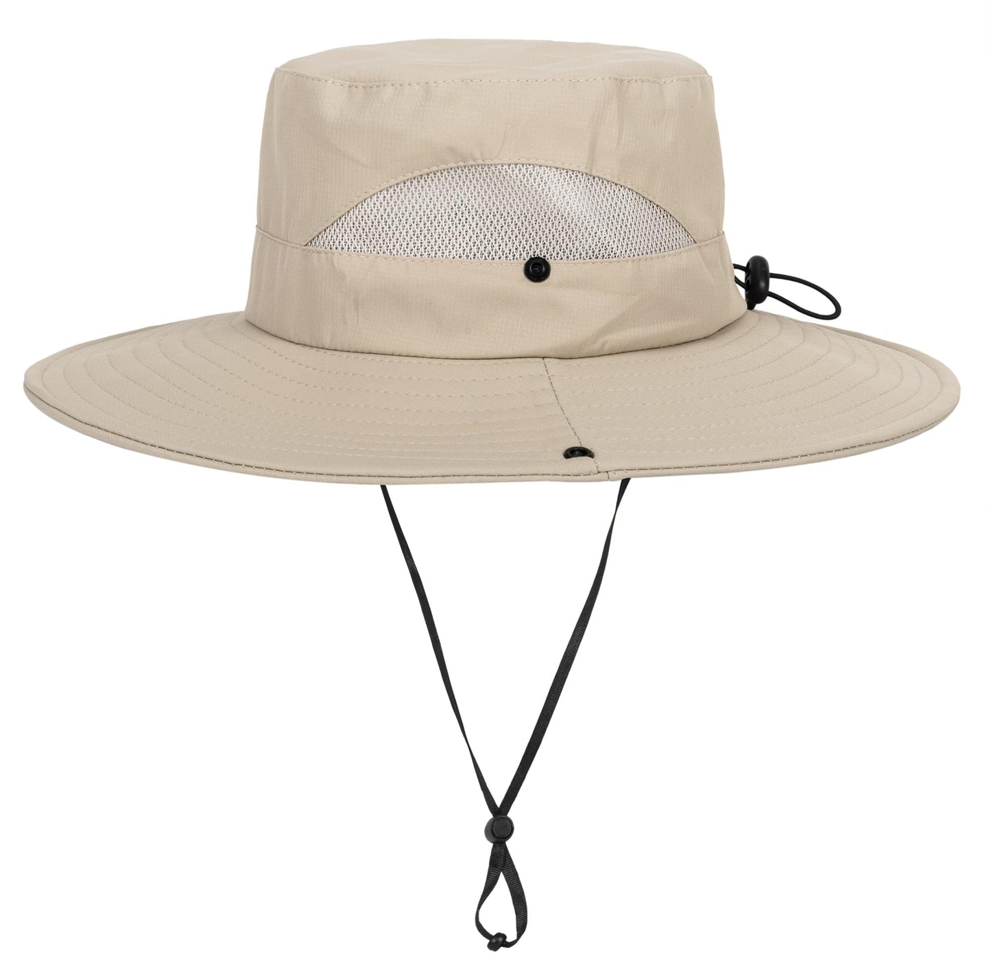 Kids Sun Hat with UV Protection Beach Bucket for Boys & Girls Wide Brim Safari Boonie Cap for Summer Outdoor Dark Beige