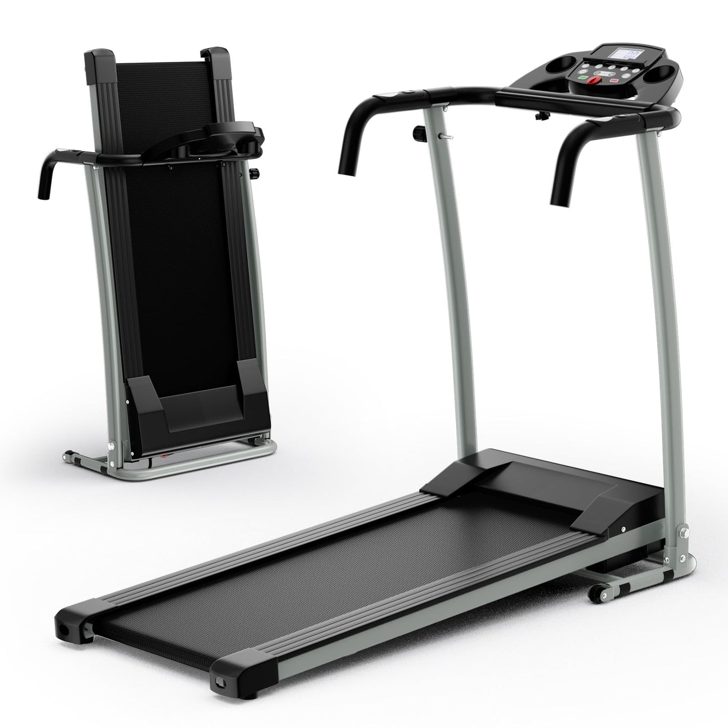 Goplus Foldable Treadmills for Home, Freestanding Folding Treadmill with 12 Preset Programs, Adjustable LCD Display, Pulse Sensors, Portable Compact Treadmill for Walking and Jogging (Black)