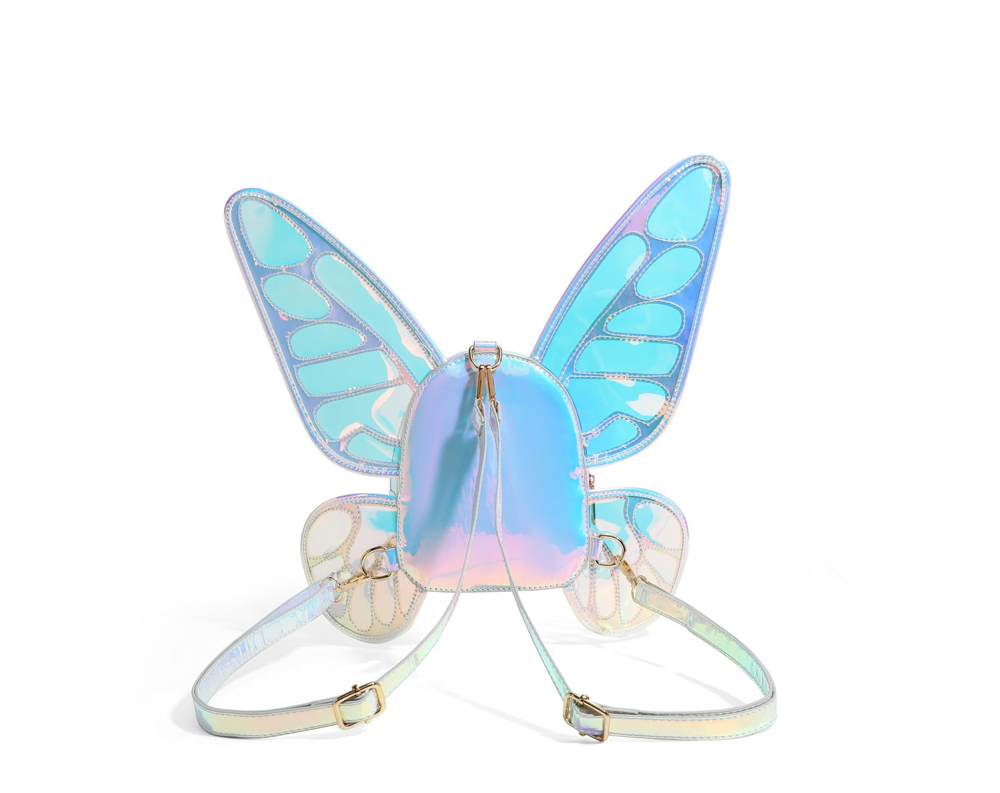NAYNEFUW 2025 Ladies Laser Holographic Butterfly Girlish Leisure Backpack (Laser Blue)