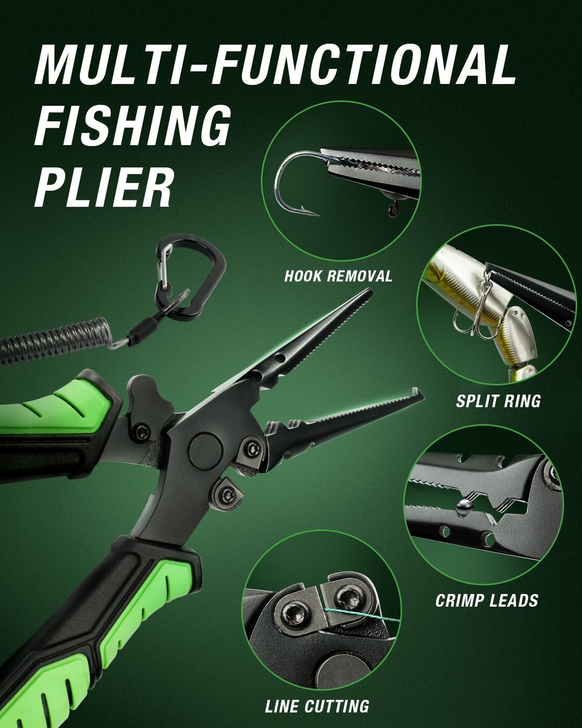 Ghosthorn Fishing Rod and Reel Combo Telescopic Pole Kit Plier Portable Travel Kit with Carrier Bag for Freshwater Saltwater