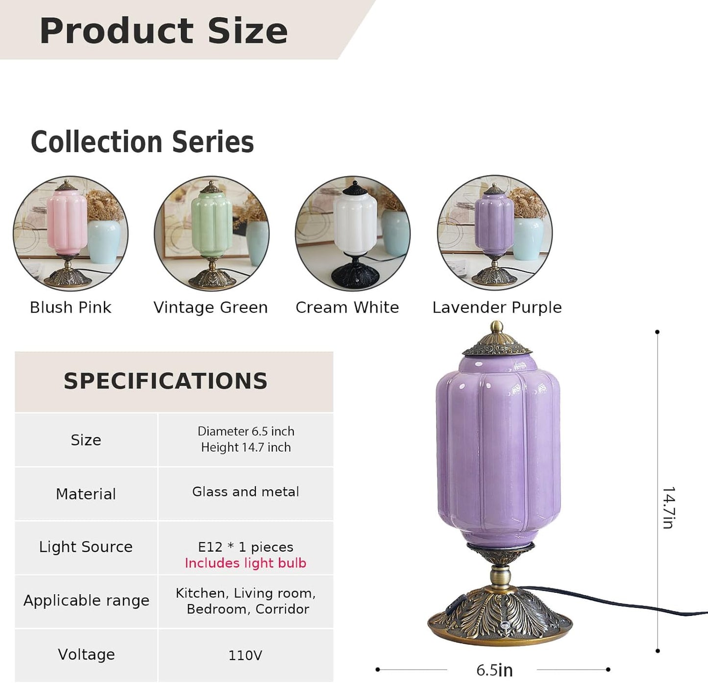 Milk Glass Touch Table Lamp, Elegant Green Jadeite Glass Bedside Desk Lamp 3 Way Dimmable with USB C+A Charging Ports - Bedroom Nightstand & Living Room Essential, 4W Bulb Included (Green, 6.5)