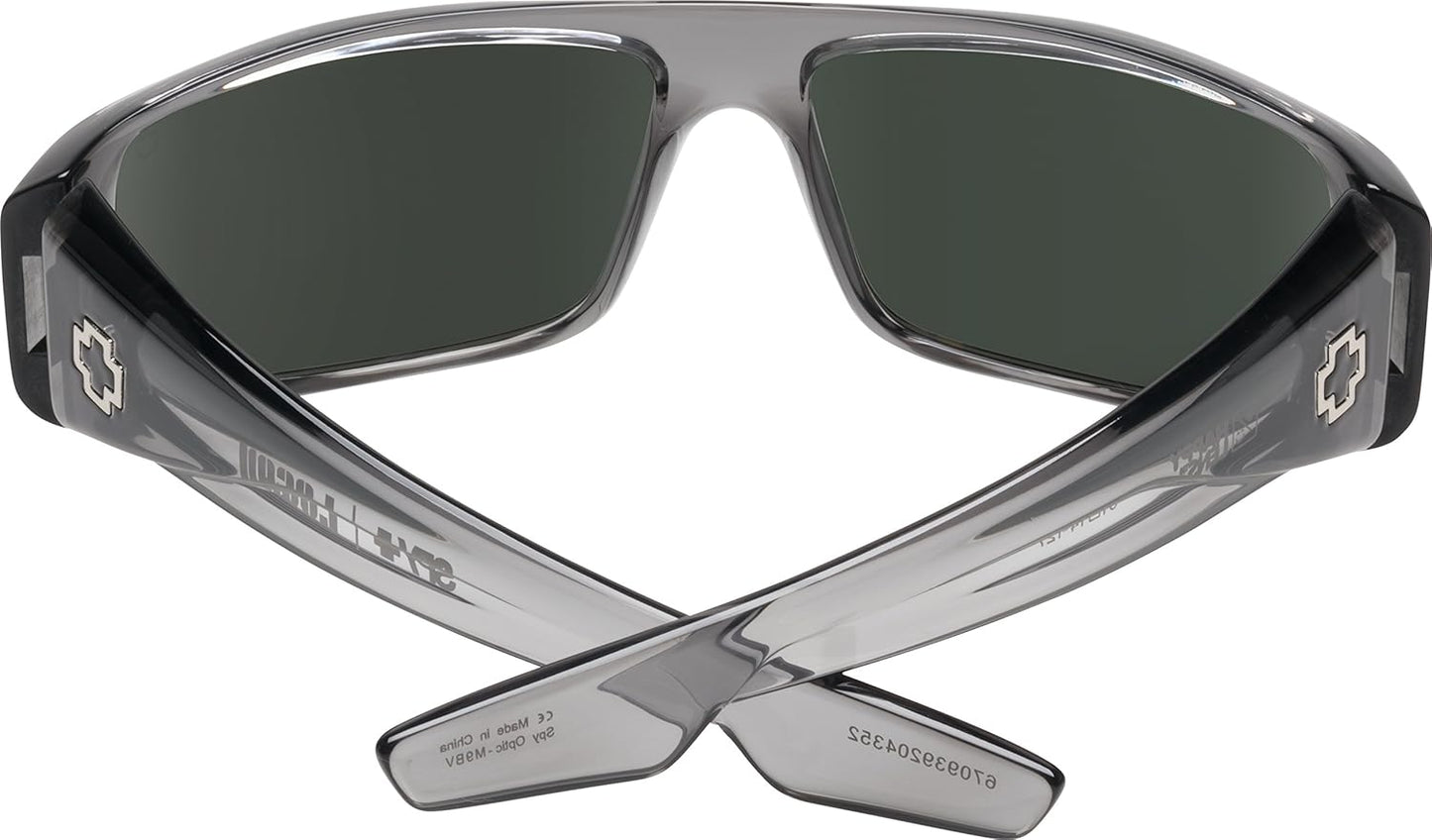 Spy Optic Logan 670939204352 Wrap Sunglasses, 60 mm (Clear Smoke/Happy Gray/Green/Silver Mirror)