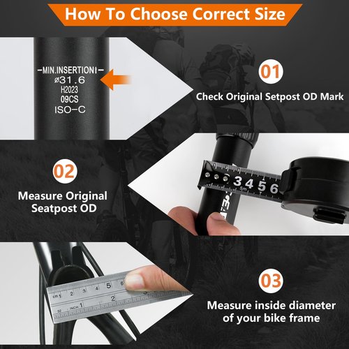 BICYCGEAR Suspension Seatpost 27.2/30.4/30.9/31.6 Bike Seat Posts with Suspension Headless Bicycle Seat Shock Absorber Lightweight for E Bike BMX Road City Bike Replacement Component Parts