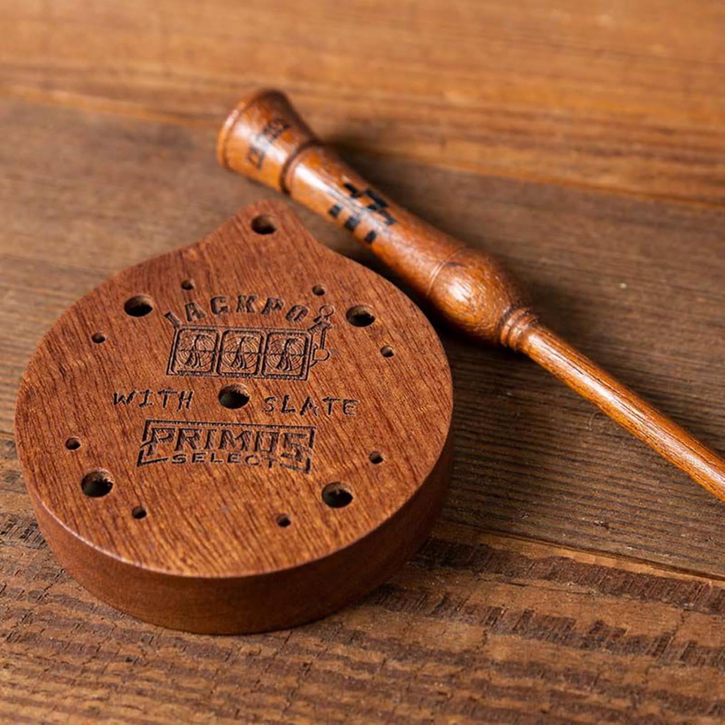Primos Hunting Jackpot Slate, Turkey Hunting Box Call with Comprehensive Conditioning Kit, Brown