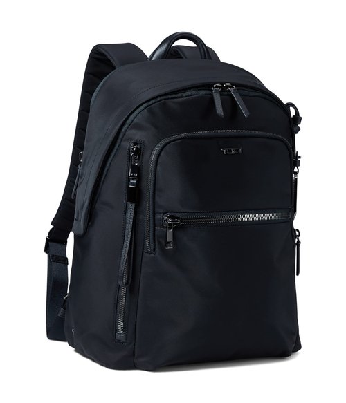 TUMI - Voyageur Halsey Backpack - Women's Lightweight Everyday and Travel Bag - 14.5" X 11.5" X 5.5" - Holds Up to 14" Screen - Black & Gunmetal