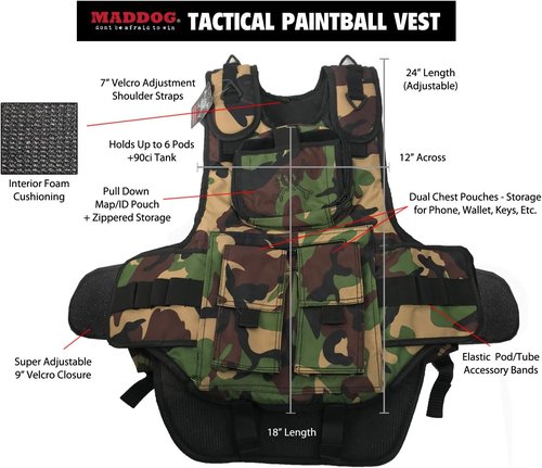 MAddog® Sports Tactical Paintball Harness Vest