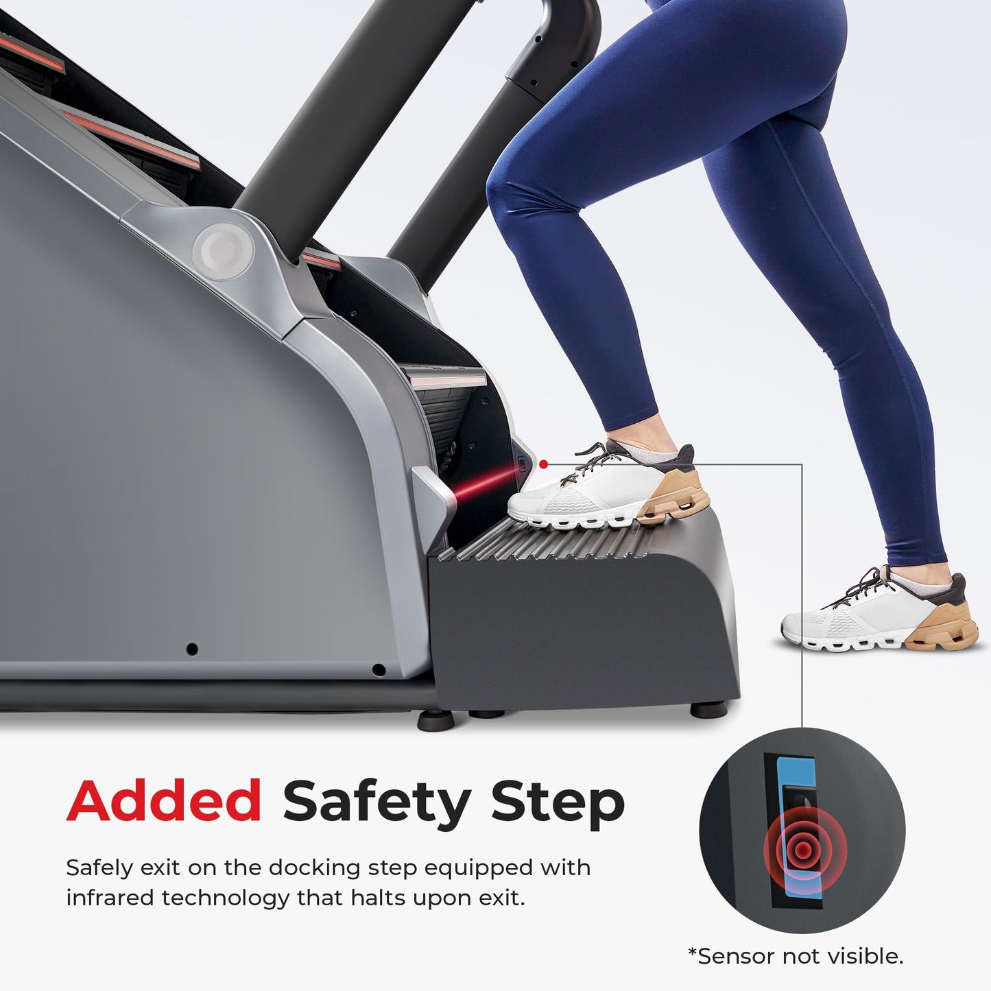 Sunny Health & Fitness Premium High-Intensity Smart Stepper Stair Climber Commercial Grade 25 Levels EMS, Cardio Workouts Free SunnyFit App Bluetooth Connection 400LB Capacity - SF-X7300SMART