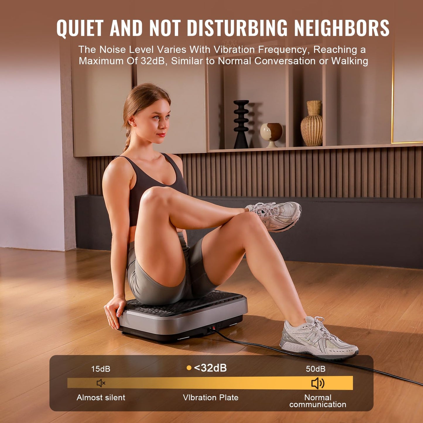 2025 New Vibration Plate Exercise Machine, TAWOM Vibration Plate for Lymphatic Drainage,Whole Body Fitness Platform for Weight Loss,Dynamic Workout Lights,Home Gym Workout for Women & Men - Grey