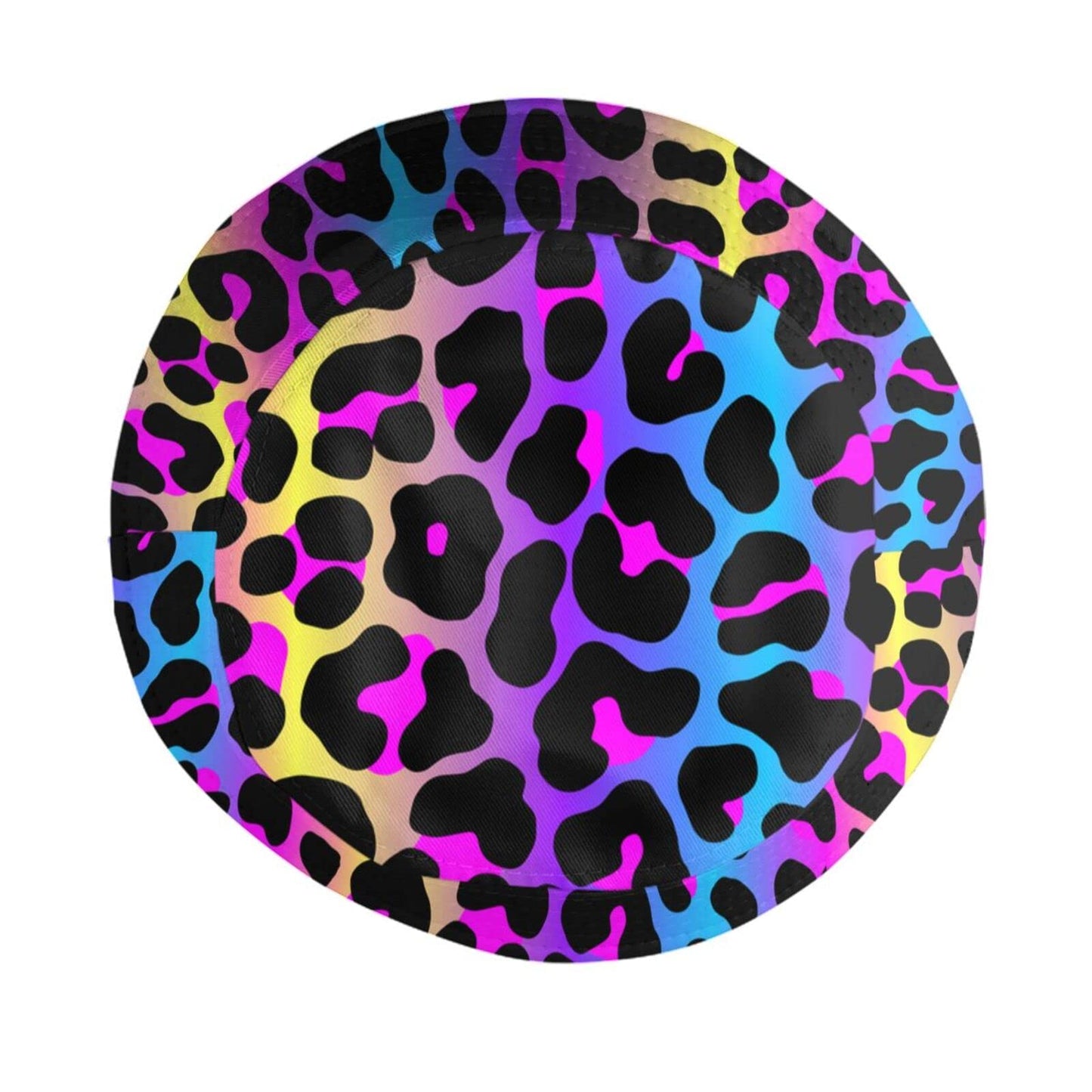 Leopard Neon Animal Print Bucket Hat Sun Beach Packable Fisherman Cap for Women Men Summer Outdoor Hiking