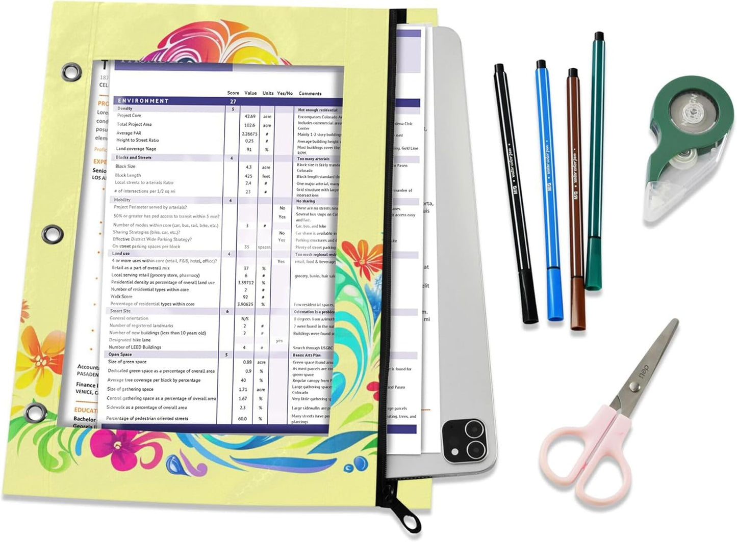 Largemouth Bass Fish 2 Pack 3 Ring Binder Pocket A4 Size Binder Pouches Clear PVC Loose Leaf Folder Sleeves Storage Bags for Files, Documents
