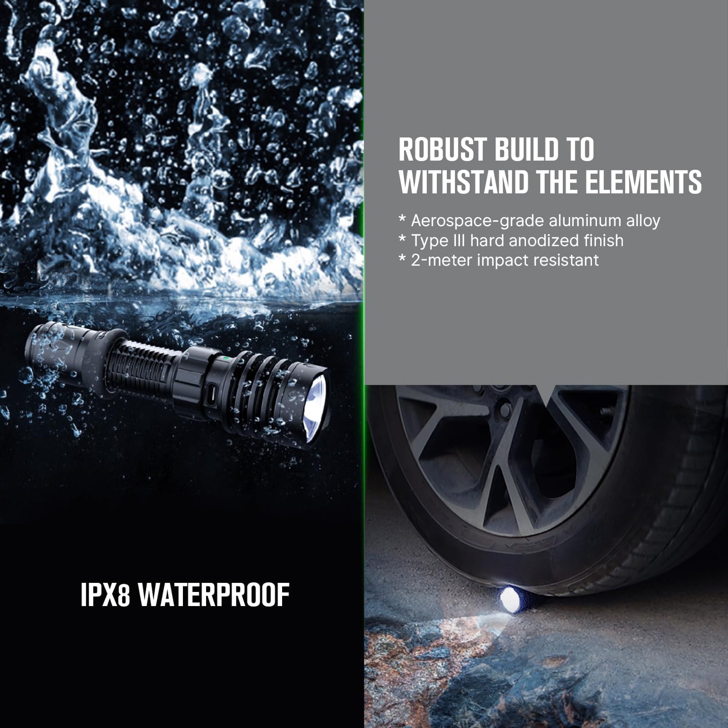 OLIGHT Warrior X 4 Rechargeable Tactical Flashlight 2,600 High Lumens with 630 Meters Long Range Thrower, Powerful Tail-Switch Light with USB-C Charging, Dual-Output for Daily (Black)