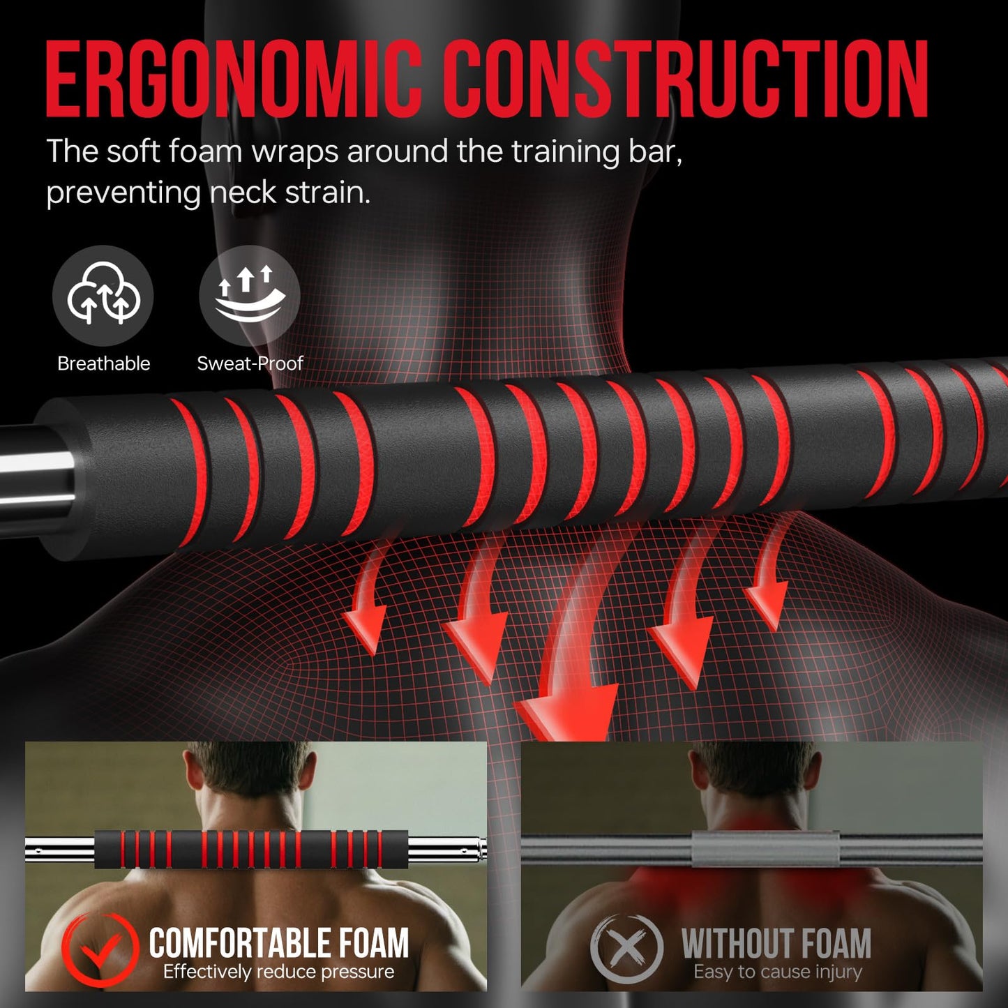 Adjustable Dumbbell Handle/Straight Barbell/Arm Blaster for 1" Cast Iron Weight Plates with Collars Loadable Dumbbells (Barbell Connector)