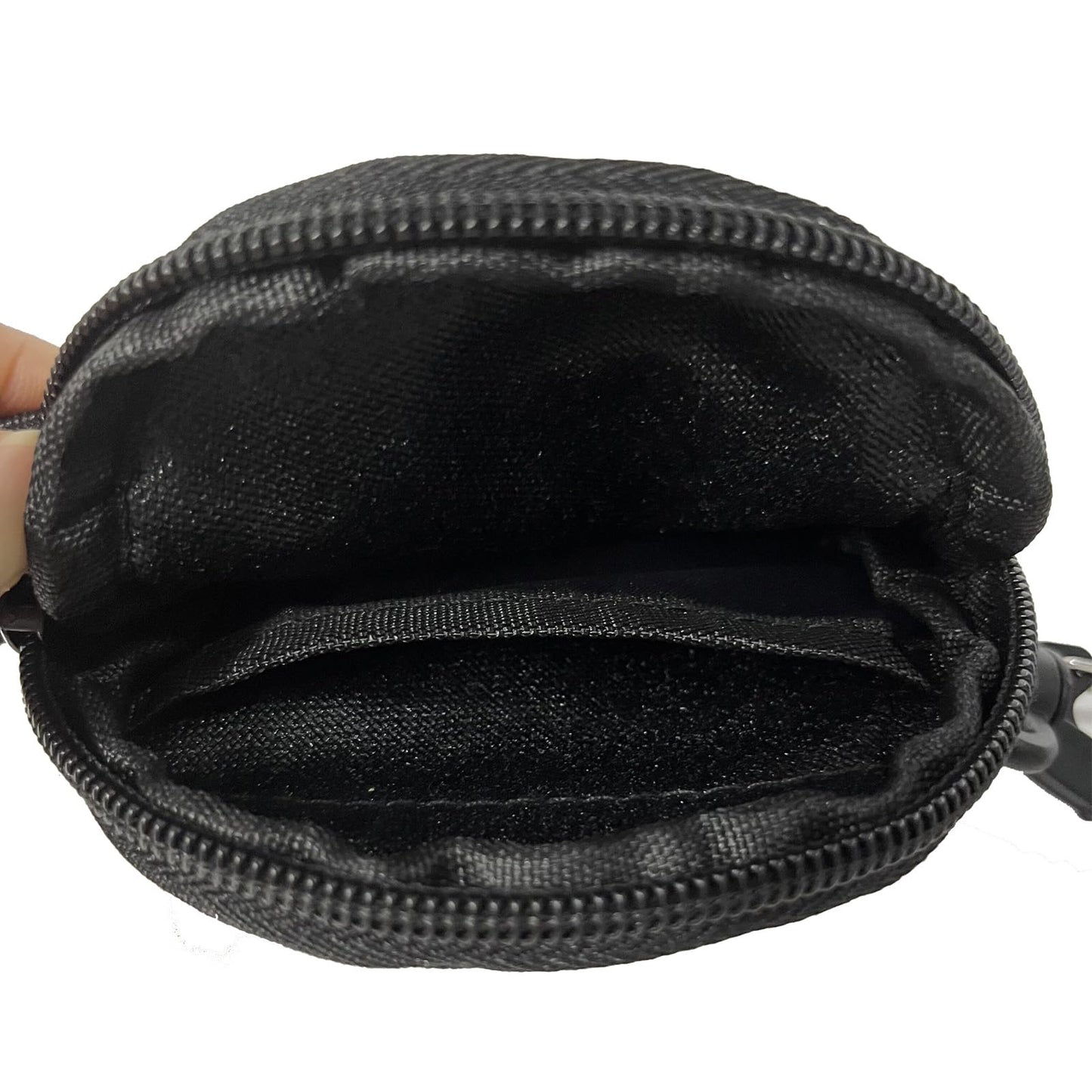 1000D Laser Cut Molle Pouch EDC Pouch Tactical Round Zipper Bag Case Coin Pouches Coin Purse Keychain Little Change Wallet Wireless Headset Pack Gadget Bag (Black)