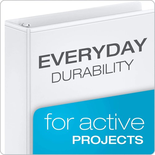 Cardinal Economy 3 Ring Binder, 1 Inch, Presentation View, Black, Holds 225 Sheets, Nonstick, PVC Free, 4 Pack of Binders (79512)