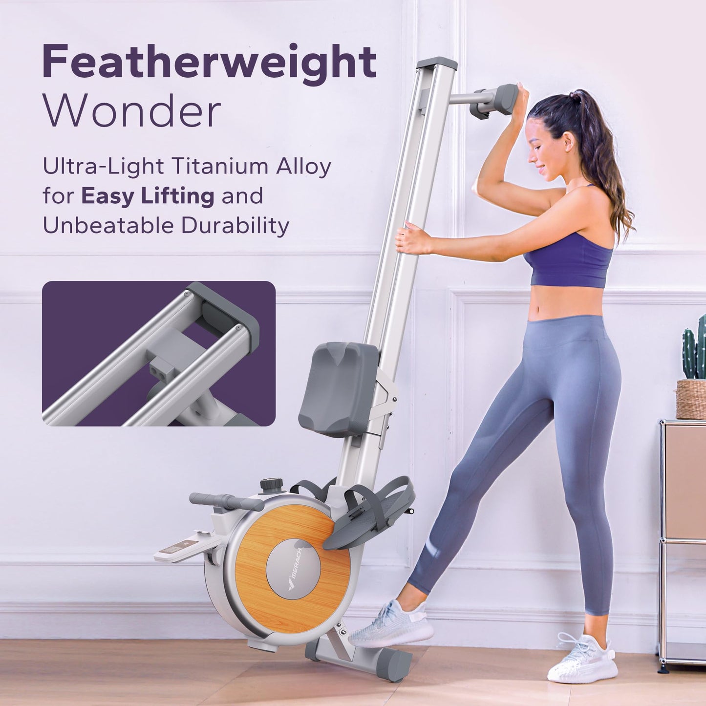 MERACH Rowing Machine & Seat Cushion, Magnetic Rower Machine for Home, 16 Levels of Quiet Resistance, Dual Slide Rail with Max 350lb Weight Capacity