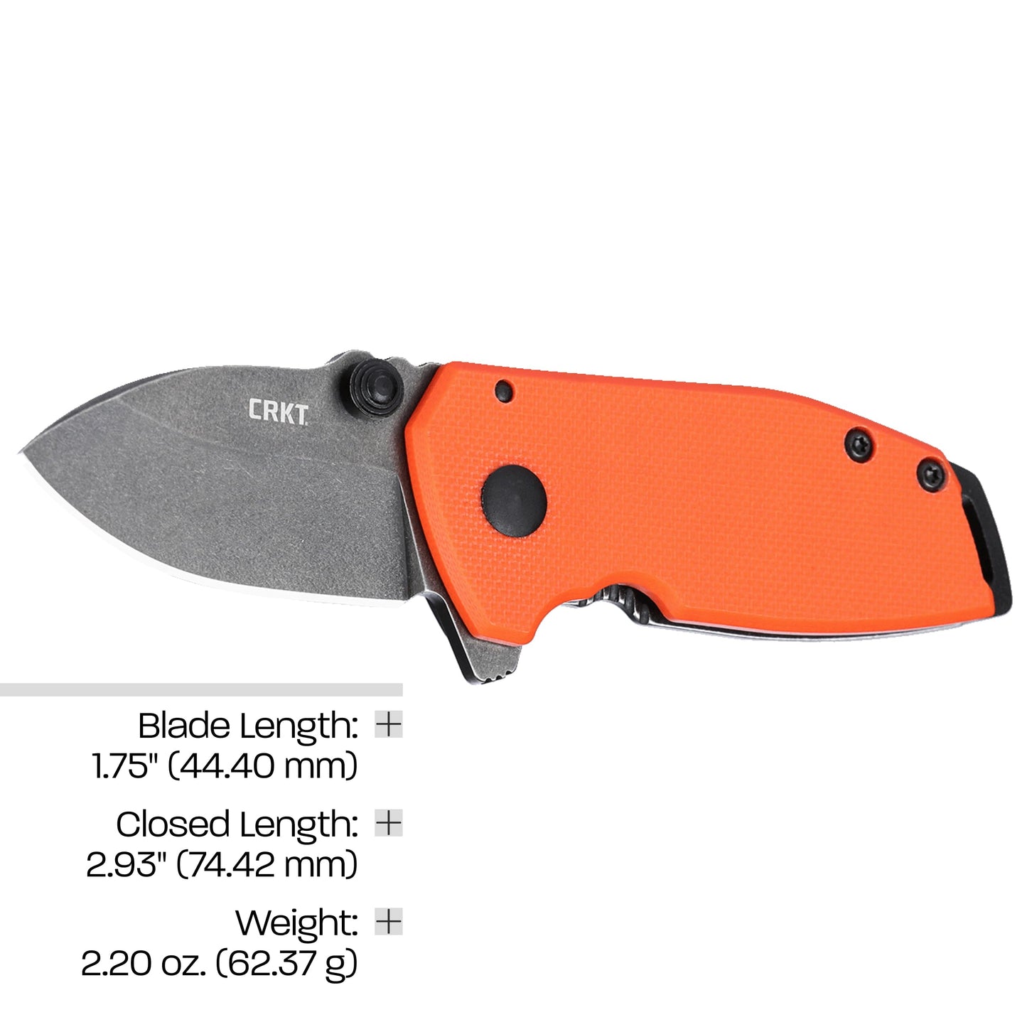 CRKT Squid Compact Everyday Carry Assisted Folding Knife with Frame Lock: D2 Plain Edge Blade, G10 Handle, Pocket Clip, 2486