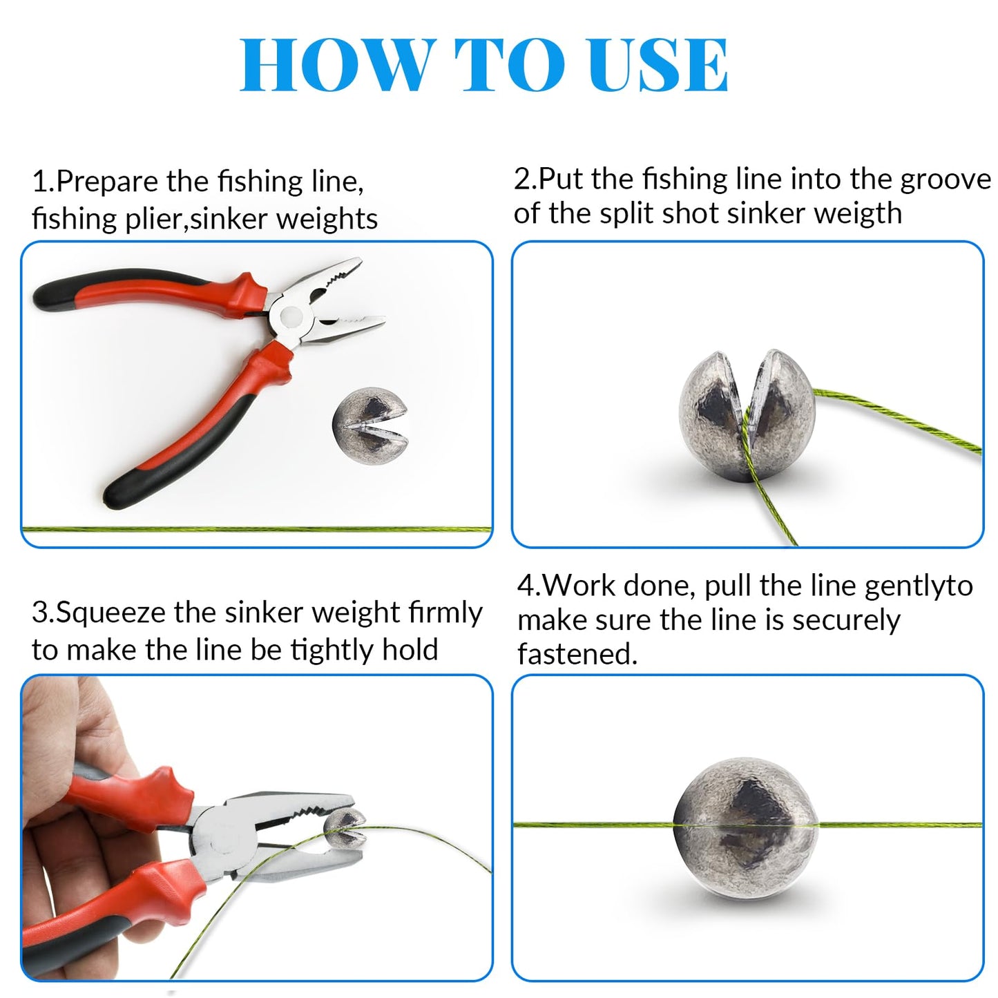 230pcs Fishing Weights Sinkers - Split Shot Fishing Sinkers Kit, 5 Size Round Removable Lead Fishing Weights, 1 Round Box Set Fishing Sinkers for Freshwater Saltwater(Blue Box) (230Pcs)