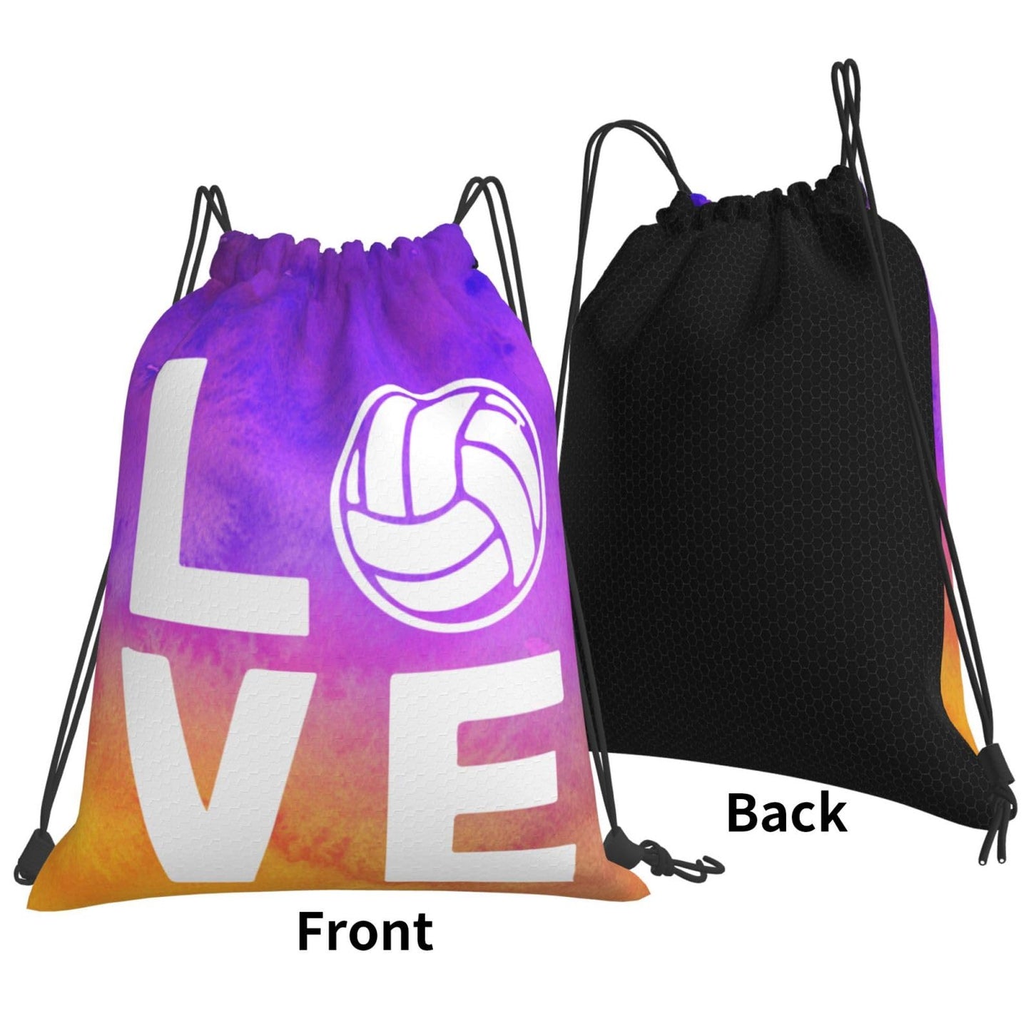 AIMASTZ Love Volleyball Unisex Drawstring Backpack Bag Sport Gym Swim Travel Sackpack