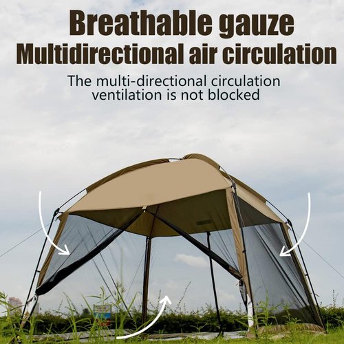 GVDV Screen House Tent 11x11 Ft Mesh Net, Outdoor Camping Screen Room Sun Shade Gazebo Shelter Included Carry Bag, Easy Setup & Waterproof, Perfect for Family Picnic, Backyards, BBQ and Party