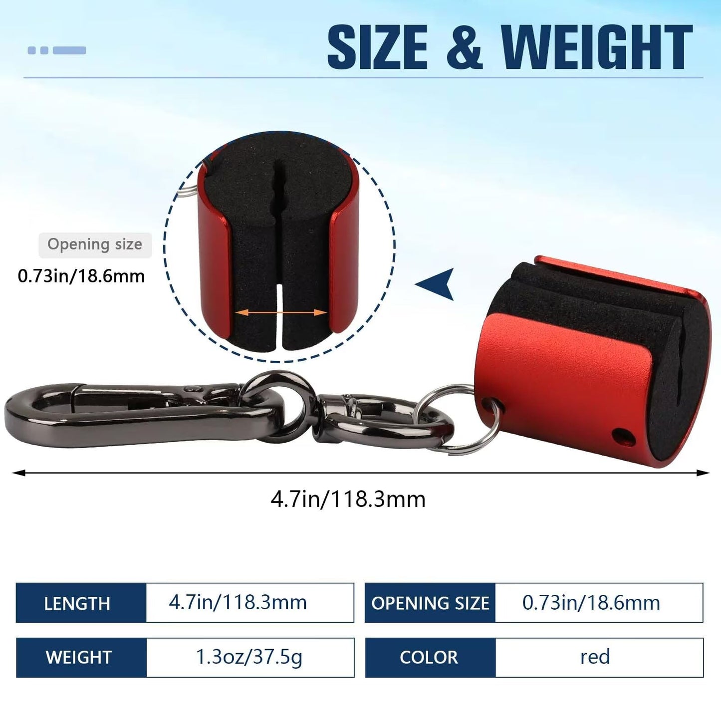 Dovesun Creek Rod Clips Wearable Fishing Rod Holder Clip Fly Fishing Pole Accessories 2PCS Red