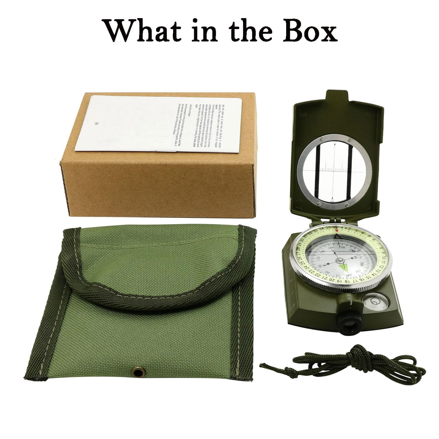 Compass, Hiking Compass for Survival with Lensatic – Waterproof Durable and Pocket-Sized