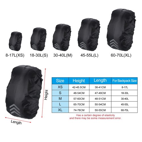 PATIKIL 18-30L Waterproof Rucksack Cover, Non-Slip Backpack Rain Cover for Travel, Hiking, Camping, Climbing, S, Black Arrow