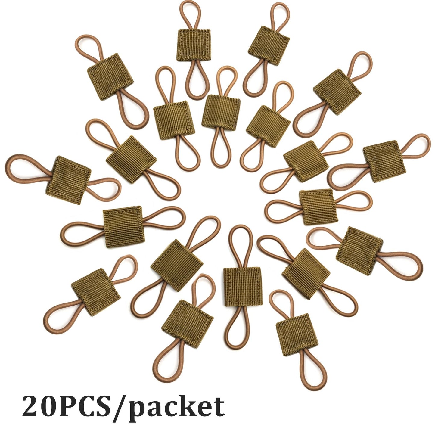 20 Pieces Molle Accessories Tactical Binding Retainer Gear Holder Clip Molle Webbing Binding Ribbon Elastic Buckle Multipurpose for Fixed Tactical Gear,Tactical Backpack Vest Attachments (khaki)