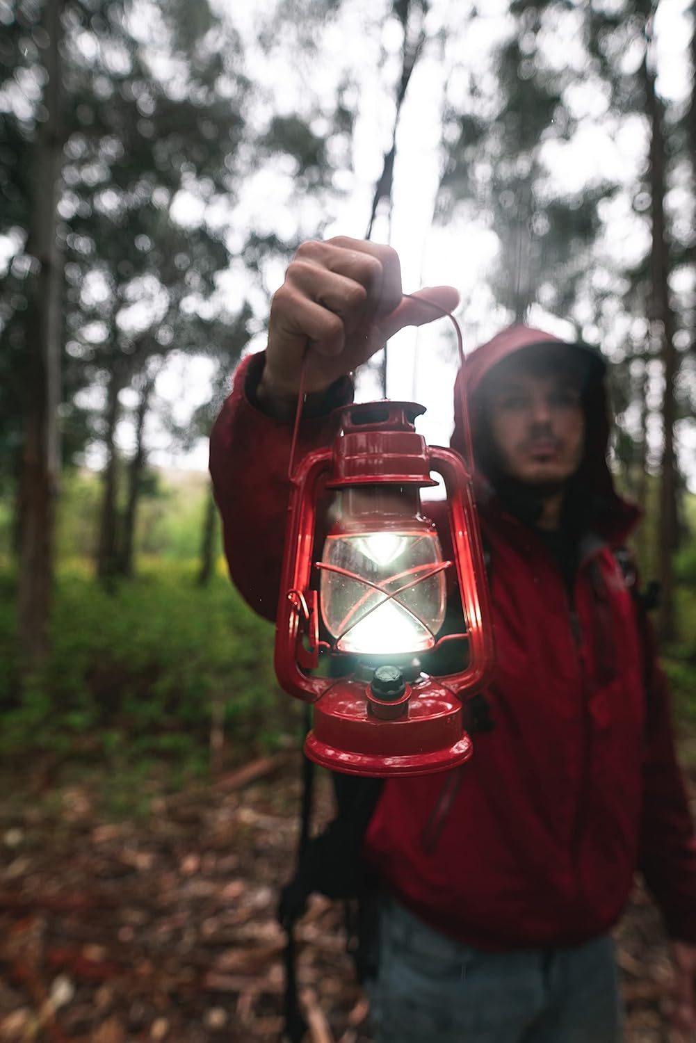 Stansport 9-Inch LED Lantern - Bright Red Camping Light for Outdoor Adventures