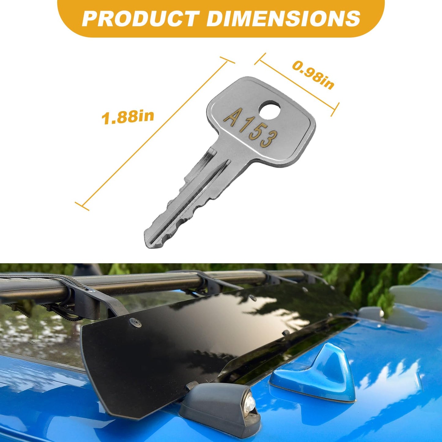 A153 SKS roof Rack Key,Replacement Key for Yakima SKS Ski,Roof,Cargo Box,Carrier Racks and Crossbars.(2 Pack-Code A153)
