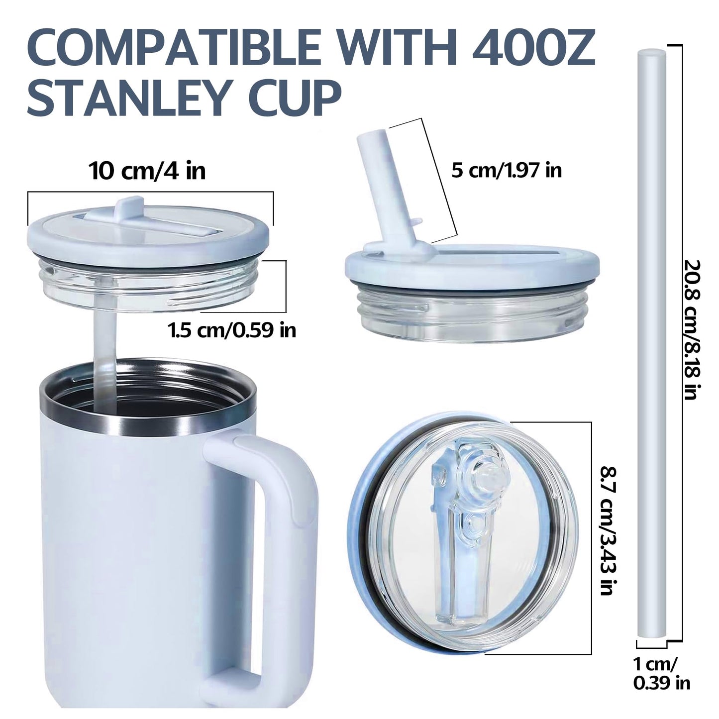 2 Pack β 40 oz Stanley Tumbler Lid Replacement β Leak-Proof, Spill-Proof, BPA-Free, Dishwasher Safe β Compatible with Stanley Quencher H2.0 & Similar Tumblers β Straw Opening Lid (Pink)