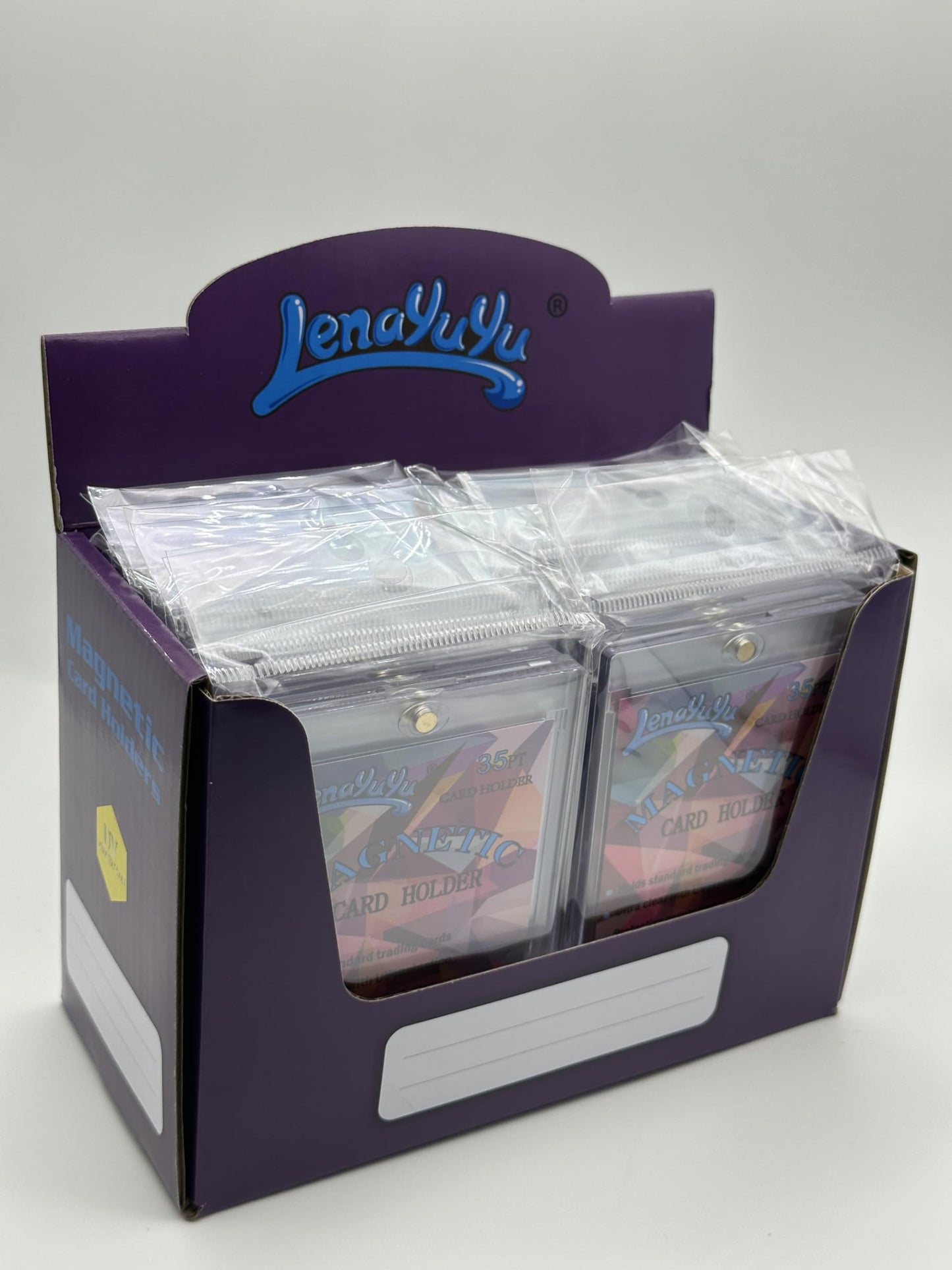 lenayuyu Pack of 20 One Touch Magnetic Card-Holders,35pt Magnetic Card Holder Cases 20ct,Sized to fit Standard Size Cards Storage and Display, Protect Sports Cards
