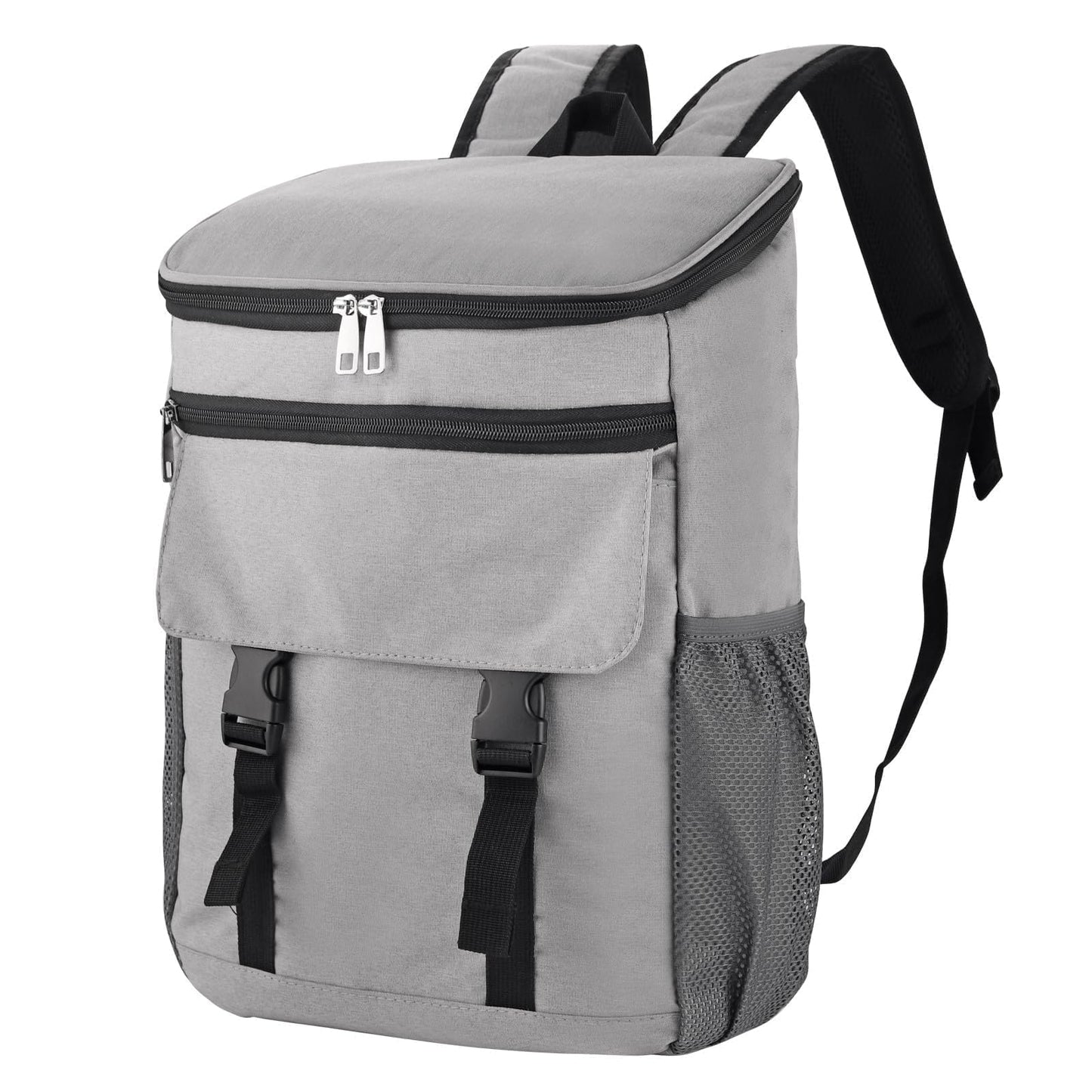 Justech Cooler Backpack 25L, Leakproof Waterproof Beach Backpack, Insulated Lunch Cooler Bag for Men and Women Large Capacity Backpack for Picnic, Camping, Beach, Travel, BBQ, Hiking, Fishing, Grey