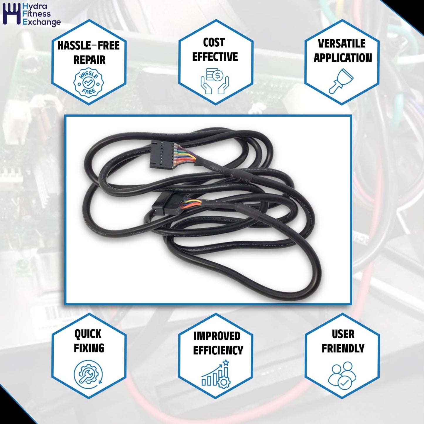 Hydra Fitness Exchange Console Wire Set Black | Treadmill Exercise Equipment Replacement Part | Compatible with HZ Fitness 7.0AT-04, TM1021, PTM1021, PTM1021B | MPN 1000303614 (2021-2025 Model)