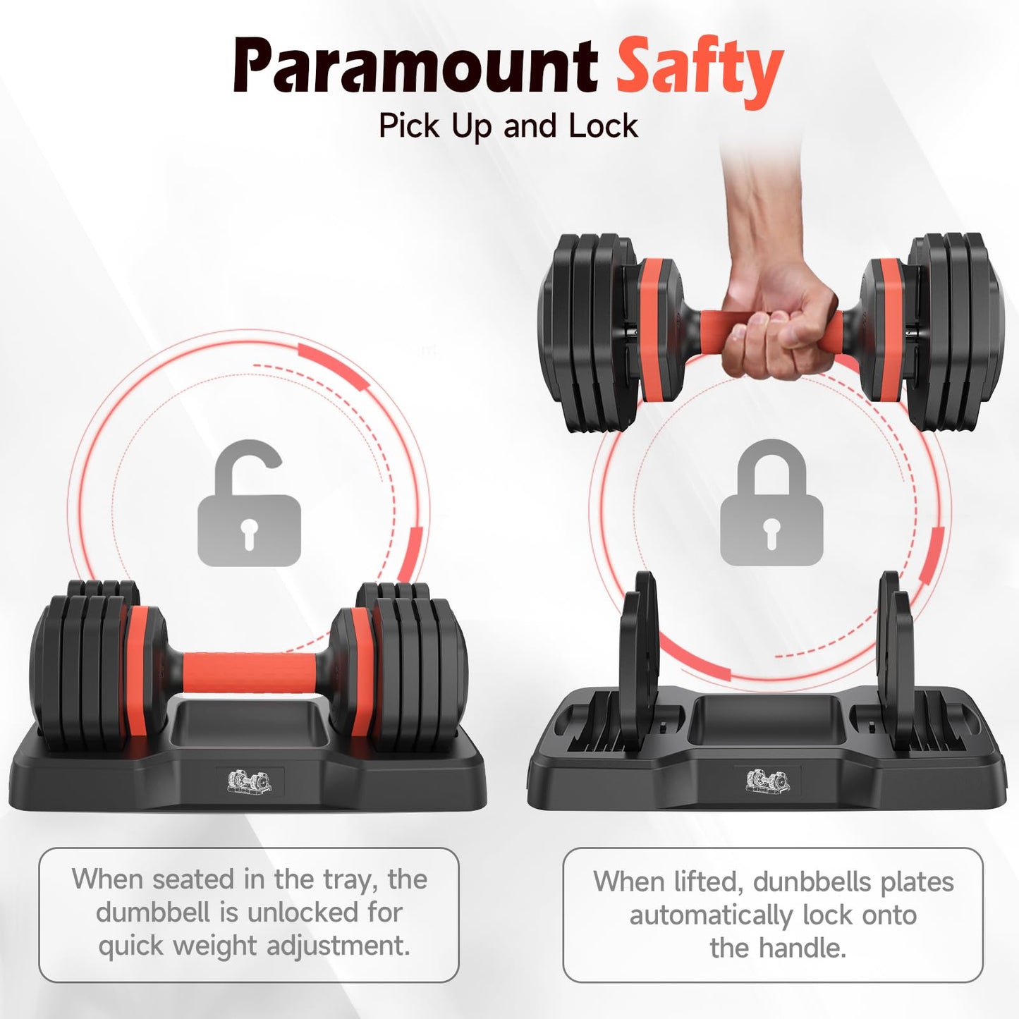 25LB Adjustable Dumbbells Set, 5LB to 25LB Dumbbell Pair,15LB to 55LB Weight Set of 2, Home Gym 25lbs/50lbs, Anti-Slip Handle for Exercise Equipment