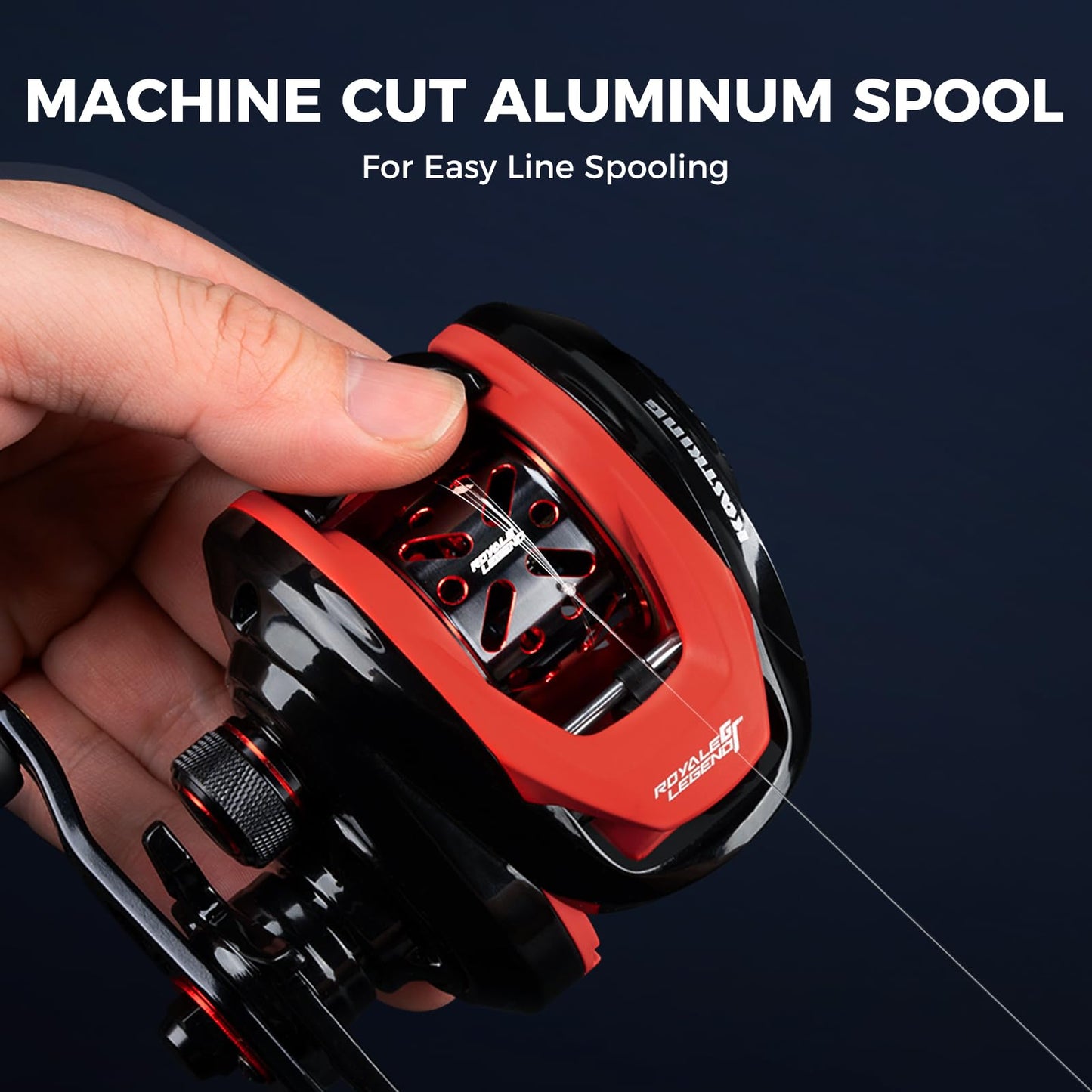 KastKing Royale Legend Fishing Reel, Ultra-Light Aluminum Spool, Corrosion Resistant, Shallow Compatible With Royale Legend II/GT Baitcasting Reels, Black