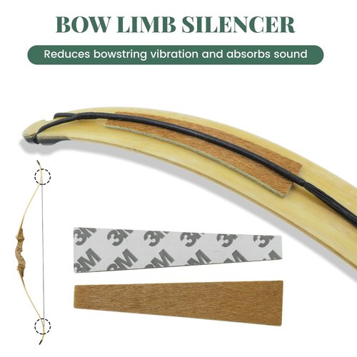 oubert Archery Bow String Silencers Kit Fur Bow Arrow Rest Leather Bow Limb Silencer Strip Archery Bow Silencers Set Accessories for Recurve Bow Longbow