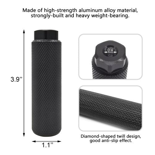 2pcs Bike Foot Pegs Aluminum Alloy Bicycle Pegs Mountain Bike Cycling Rear Stunt Pegs Fit 3/8 inch Axles (Black)