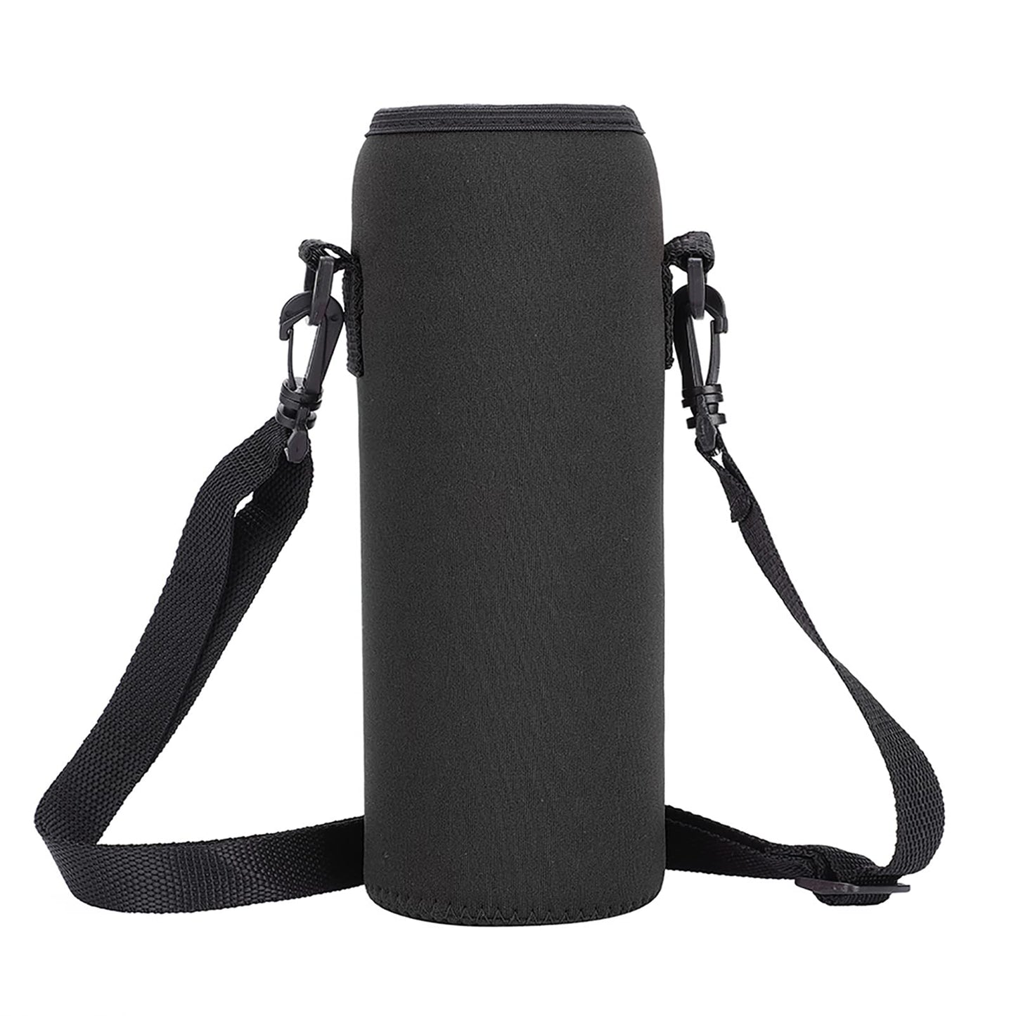 Alomejor Neoprene Beverage Carrier with Adjustable Strap, Reusable Insulated Drink Cooler 1000ml for Beverages (Black)