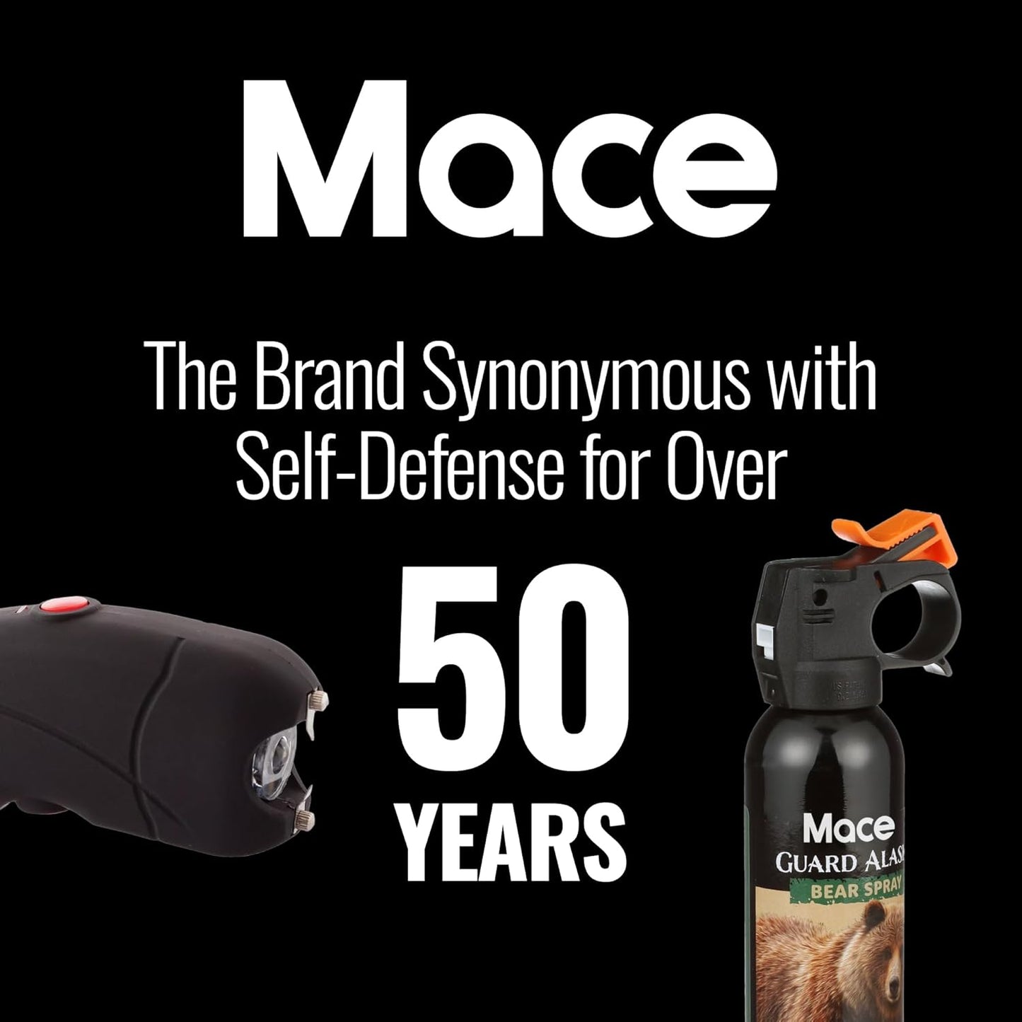 Rechargeable Mace Stun Gun for Self Defense - High Voltage with Bright LED Light
