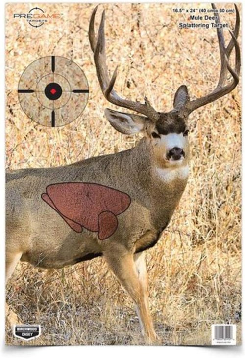 BIRCHWOOD CASEY Pregame 16.5" x 24" Big Game Animal Targets - Photo-Realistic Instant Splattering Shooting Targets - For Use with All Guns & Calibers - 3 Targets Pack