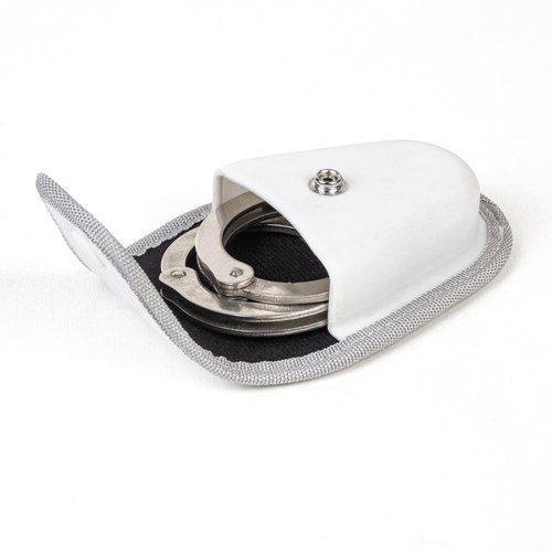 Vulcanforce Heavy Duty Nylon Handcuff Case with Snap Closure – Fits Law Enforcement Duty Belts – Durable Handcuff Holster (White)