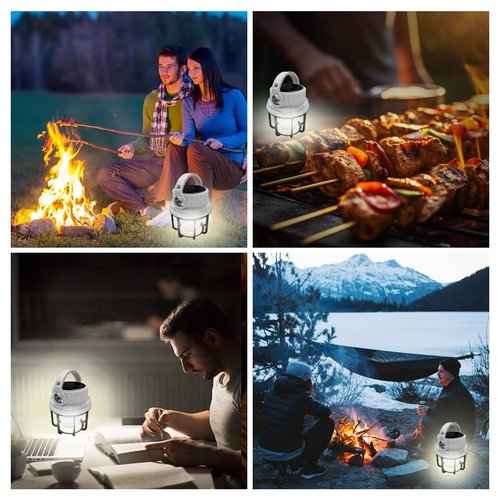 LONLEEYU LED Camping Lantern Rechargeable, Solar Camping Lantern with USB Cable, 6 Light Modes Included with Two Light Source Modes for Hurricane, Power Outages