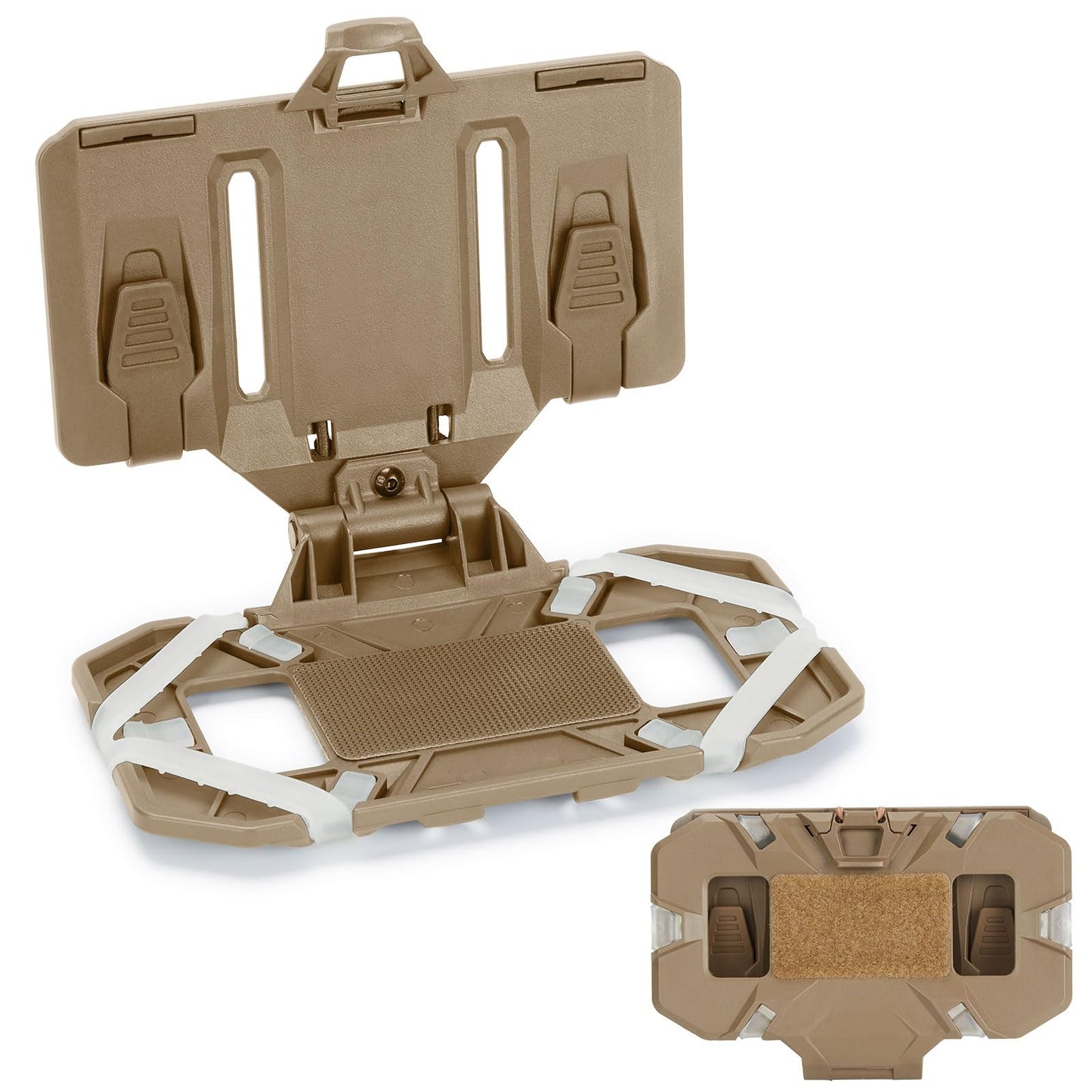 AGPTEK Universal Molle Tactical Phone Holder - Chest Mount for Tactical Vests and Plate Carriers, Phone Mount Fits 4.7"-6.7" Cell Phones, Ideal for Outdoor Paintball, Airsoft, and Hunting(Tan)