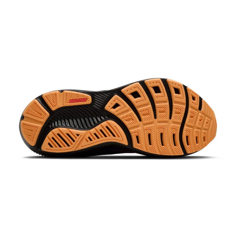 Brooks Men’s Ghost 17 Neutral Running Shoe - Night/Blue/Papaya - 9 Medium