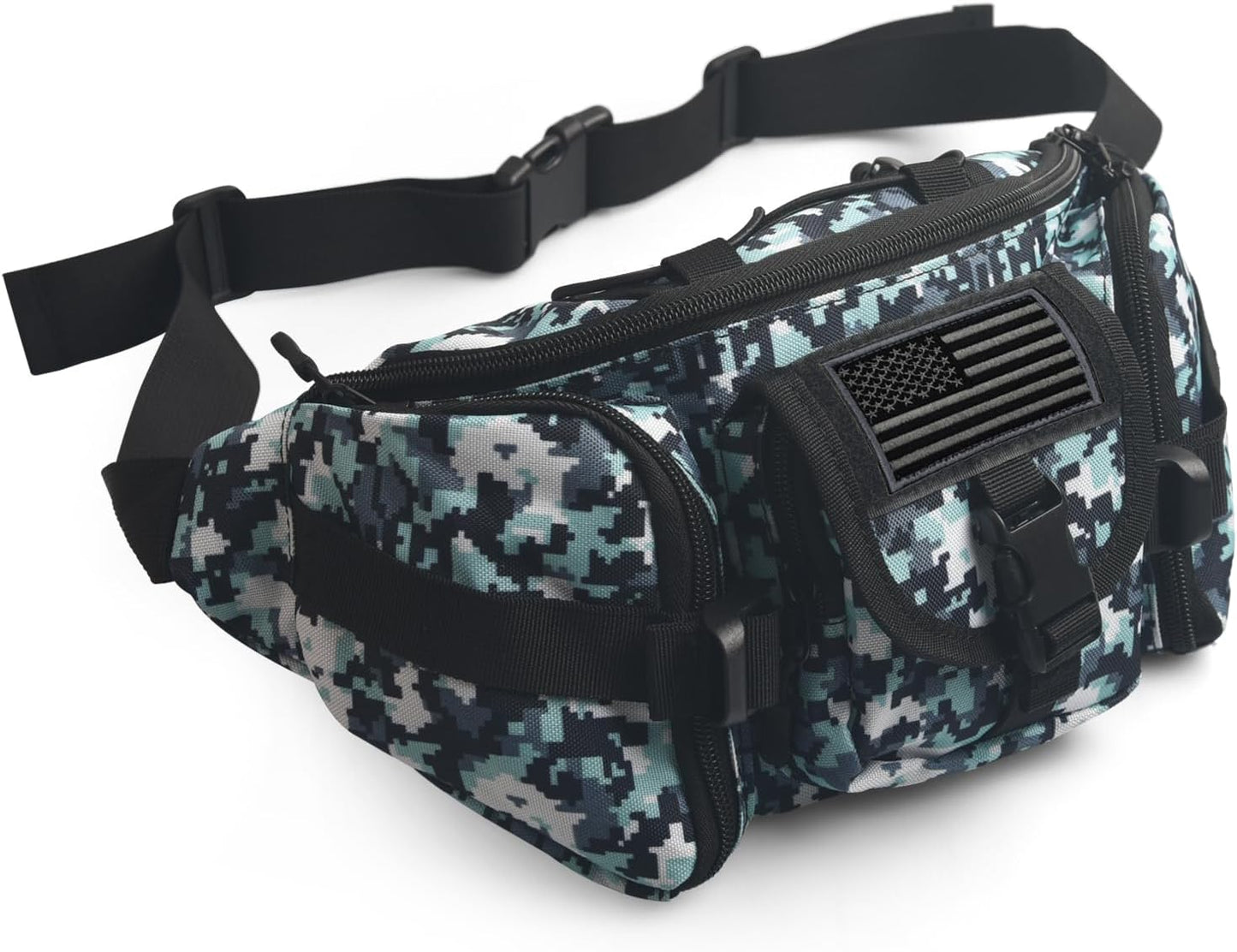 ArcEnCiel Tactical Fanny Pack for Men Waist Bag Hip Belt Outdoor Hiking Fishing Bumbag with Patch