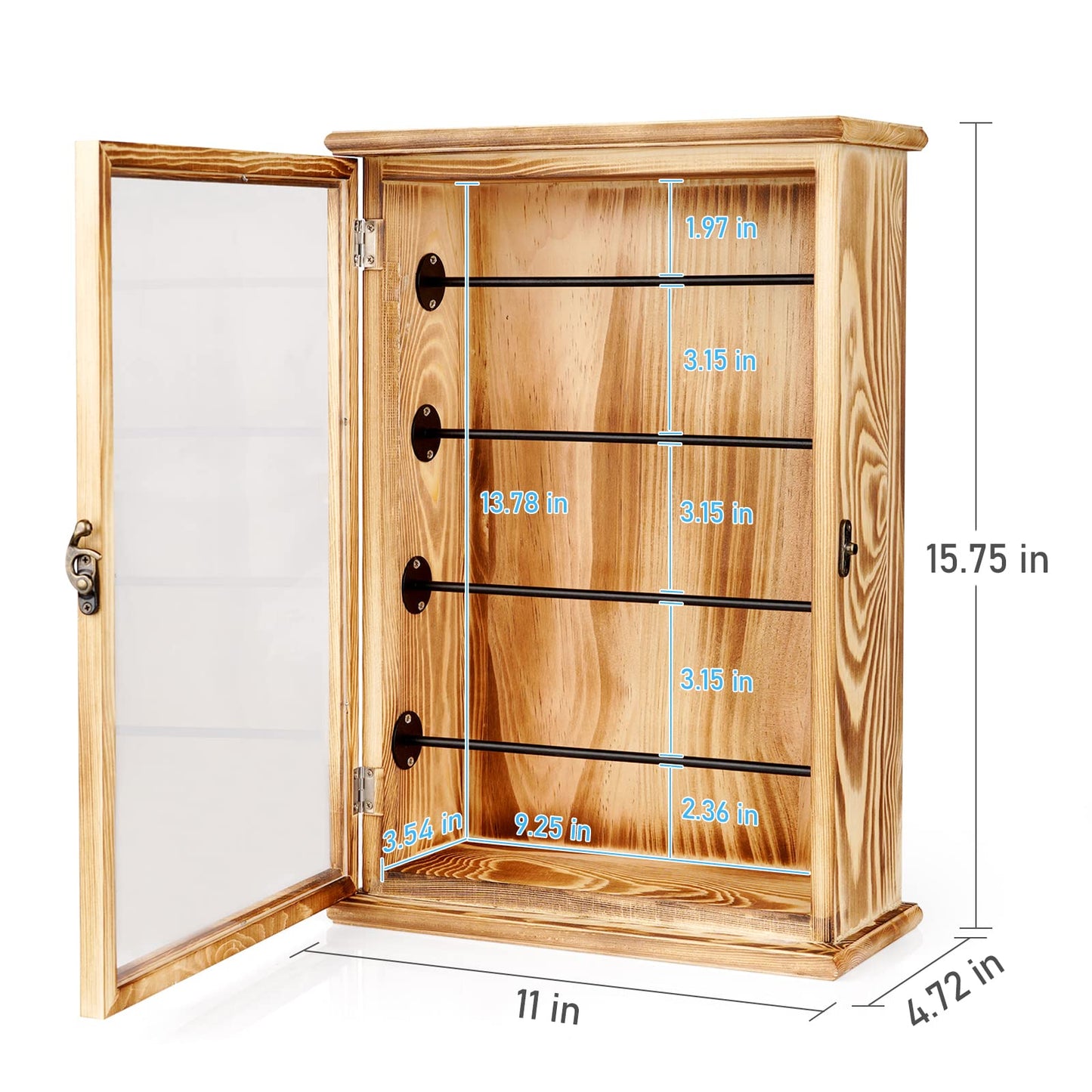 Ibnotuiy Fishing Lures Storage Display Case Wall Cabinet Tackle Box Organizer Fishing Gifts for Men with Door and Lockable for Study Room, Collection Room, Office, Garage