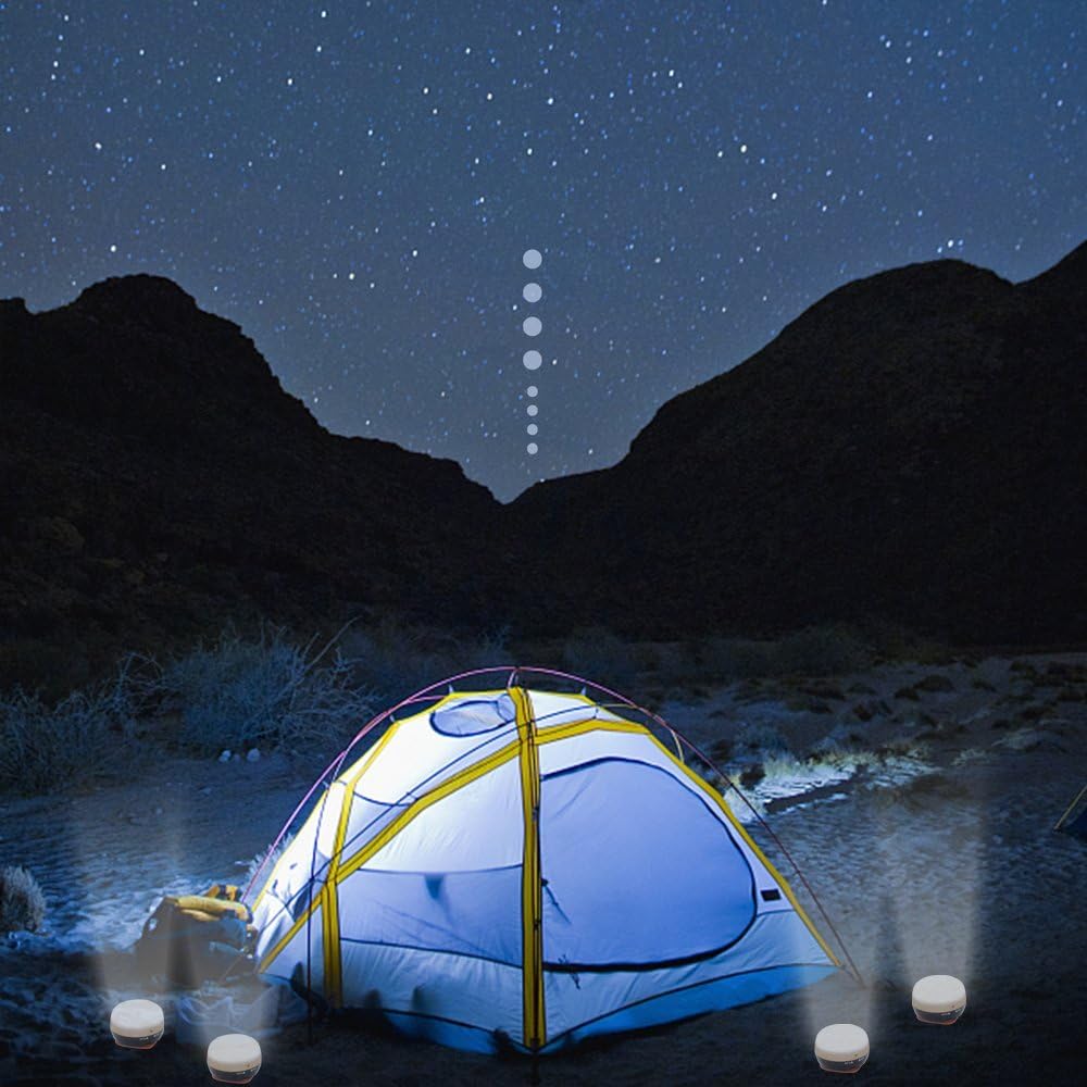 2 Pack LED Camping Lantern,Portable Tent Light with Retractable Hook and 5 Light Modes,Best for Adults and Kids