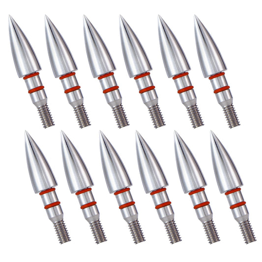 JGSDD 12pcs Archery Field Points, 100/125/150/300 Grain Field Points, Screw-in Archery Field Broadheads for Recurve, Compound Bow Crossbow, Archery Target Crossbow Practice Tip (5/16-100grain)